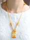 Colar Pingente com Brinco - Amarelo Ouro